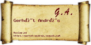 Gerhát András névjegykártya